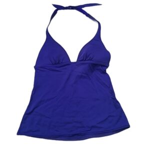 Victoria's Secret Halter Tankini Top Padded Cups Blue Purple, Size XS